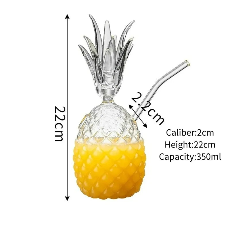 Pineapple Cocktail Glass with straw (1 pce)
