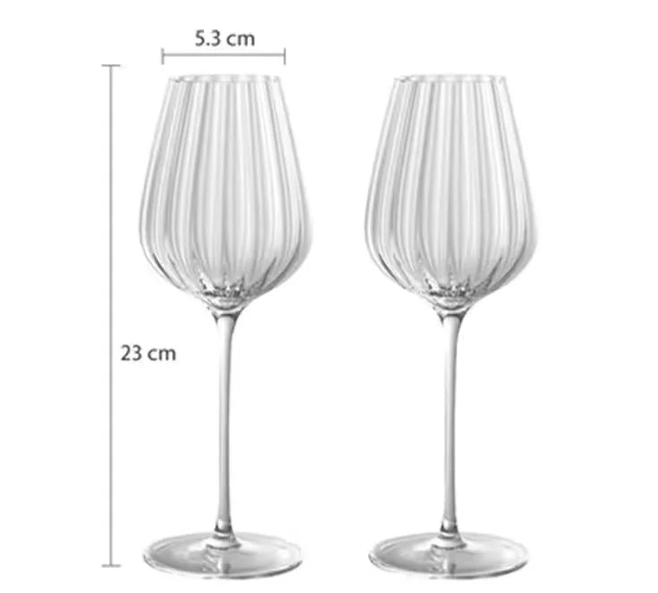 Nordic Ripple Crystal Wine Glass (Set of 2, 350ml)