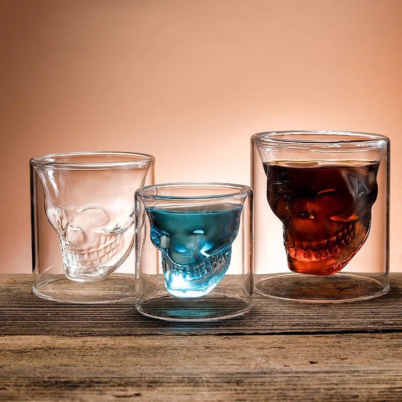 Double-Layered Skull Head Glass (1 piece)