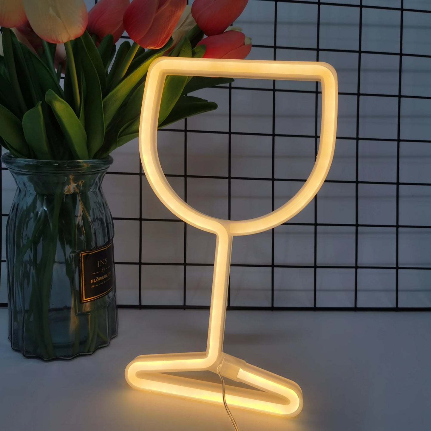 Wine Glass Neon Light