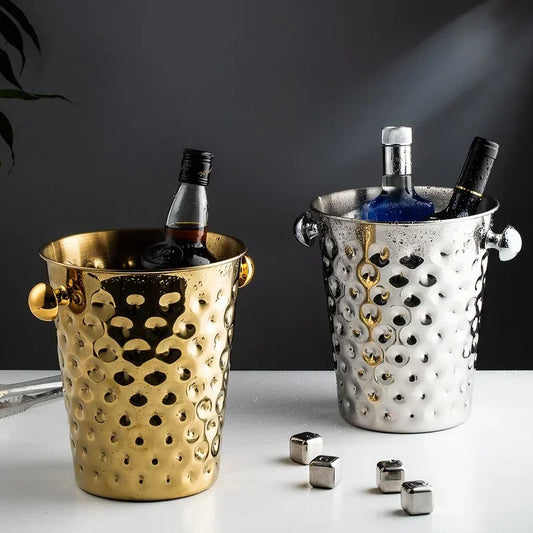 Stainless Steel Hammered Ice Bucket (5L)