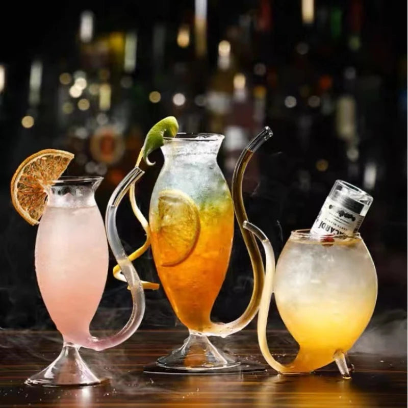 Vampire Cocktail Glass with Drinking Straw (340ml, 1 Pce)