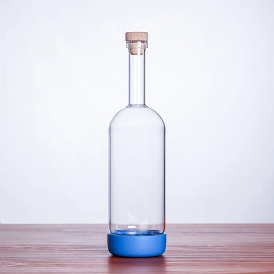 Bubble Glass Bottle - Blue 800ml (1 piece)