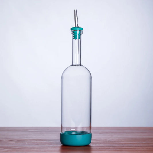 Bubble Glass Bottle Aqua w/pourer 800ml (1 piece)