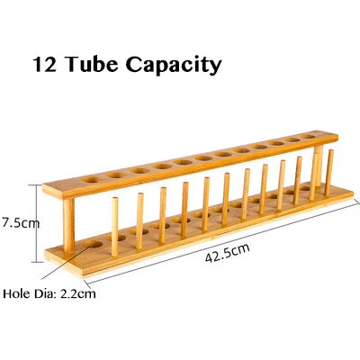 Test Tube Shot Glasses with Bamboo Holder (Sets of 6/8/12)