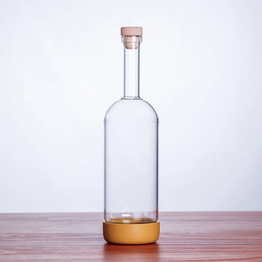 Bubble Glass Bottle Yellow 800ml (1 piece)