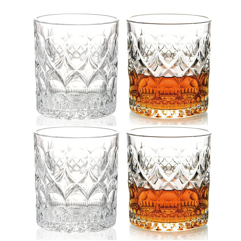 Old Fashioned Whiskey Glasses (Set of 4, 280ml)