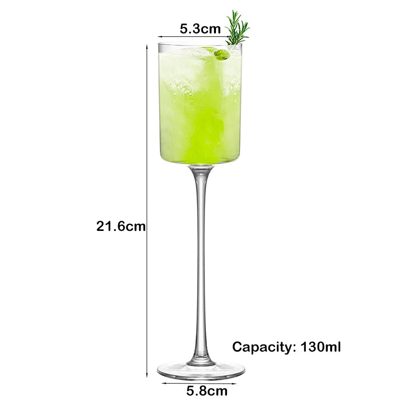 Japanese Style Crystal Tall Cocktail Glasses (Set of 4, 125ml)