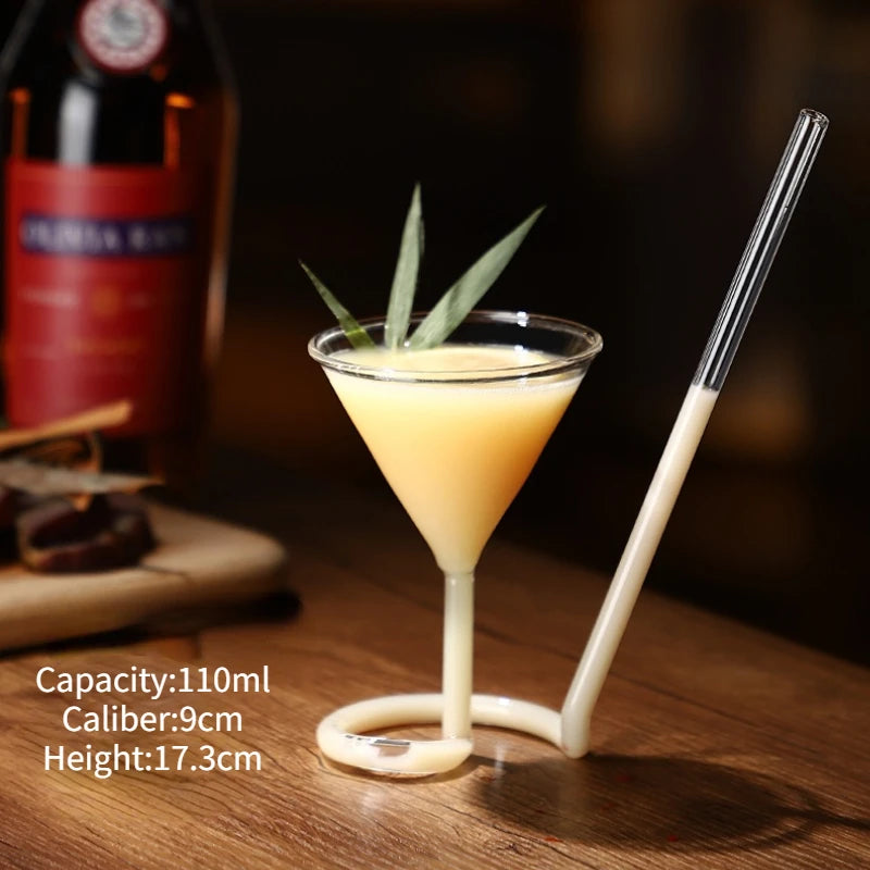 Vampire Cocktail Glass with Straw (110ml, 1 pce)