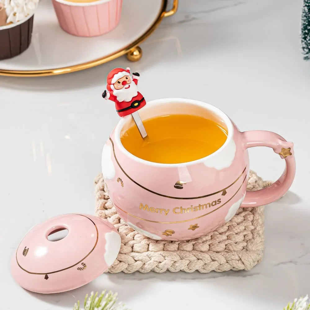 Christmas Mug with Lid/Spoon (1 piece/400ml)