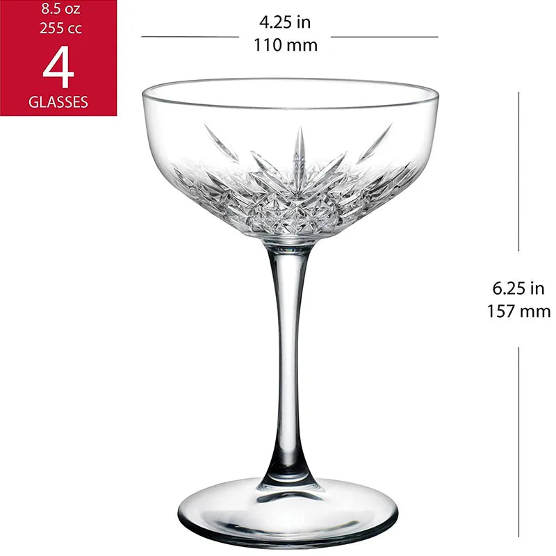 Crystal Cocktail Glasses (Set of 4, 250ml)