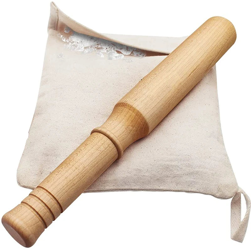 BIG-SHOT 13.75" Hard Maple Muddler Mallet & Lewis Ice Bag Kit