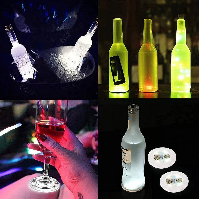 LED Coaster Luminous Bottle Stickers (5/10/20/40 Pieces)