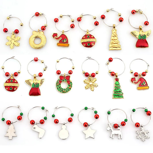 Christmas Wine Glass Charms (Set of 6)