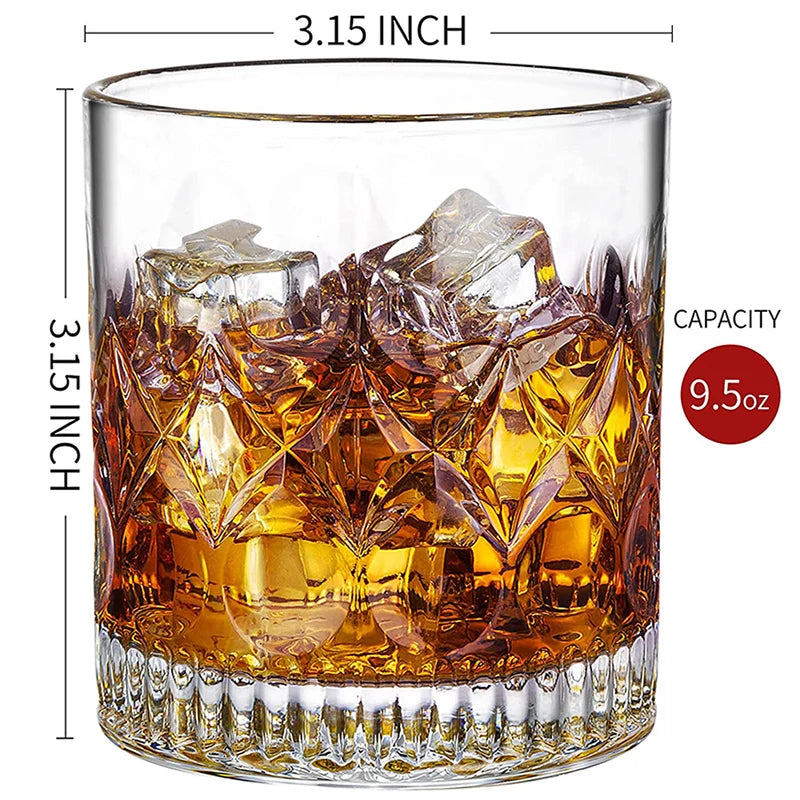 Old Fashioned Whiskey Glasses (Set of 4, 280ml)