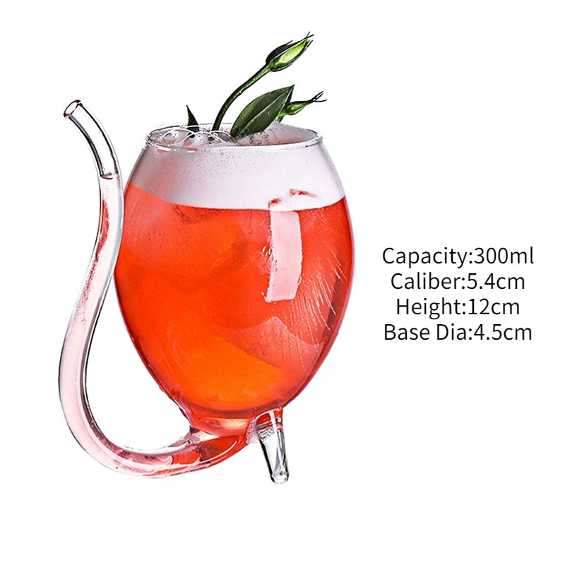 Vampire Cocktail Glass with Drinking Straw (1 pce, 300ml)