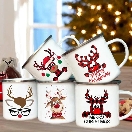 Merry Christmas Enamel Coffee Cup (1 piece - 360ml)