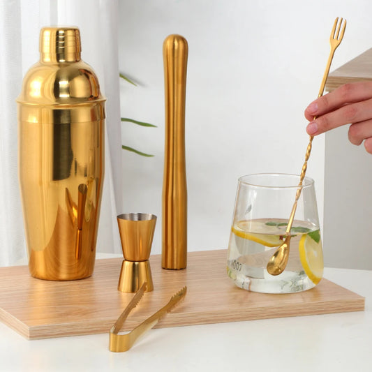 Stainless Steel Shaker Set (5 Pieces, Copper/Gold/Silver)