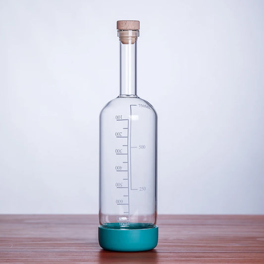Bubble Glass Bottle - Aqua Measure 800ml (1 piece)