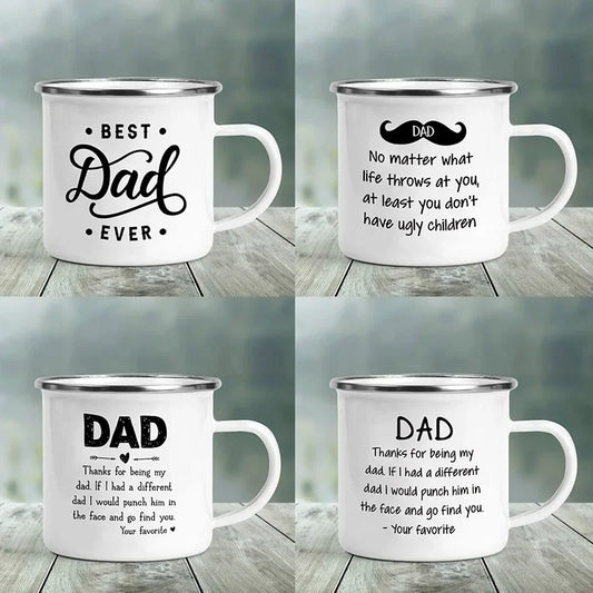 Funny Enamel Creative Coffee Cups for Dad!