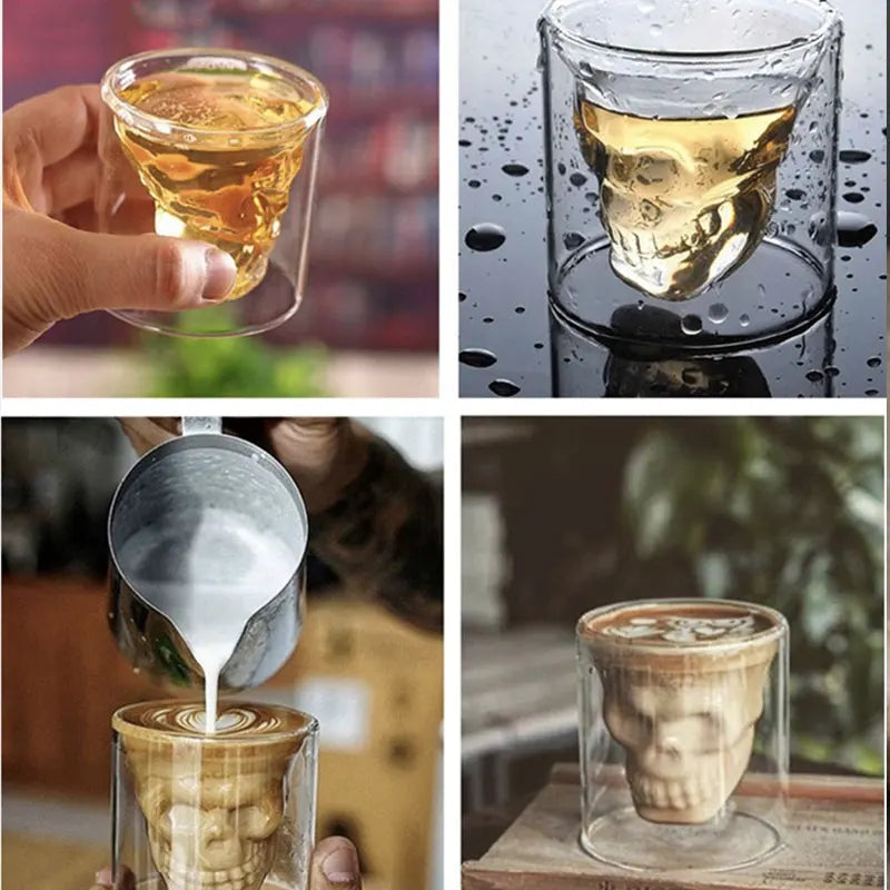 Double-Layered Skull Head Glass (1 piece)