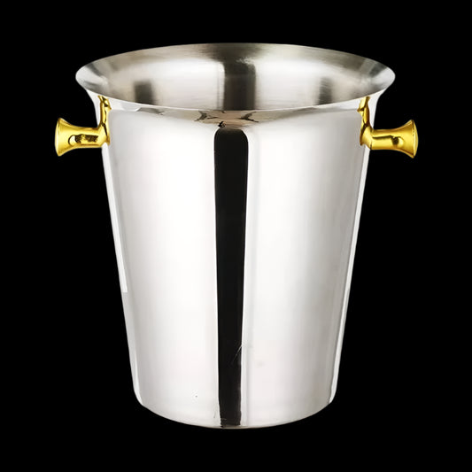 Silver Ice Bucket with gold handles (5L)
