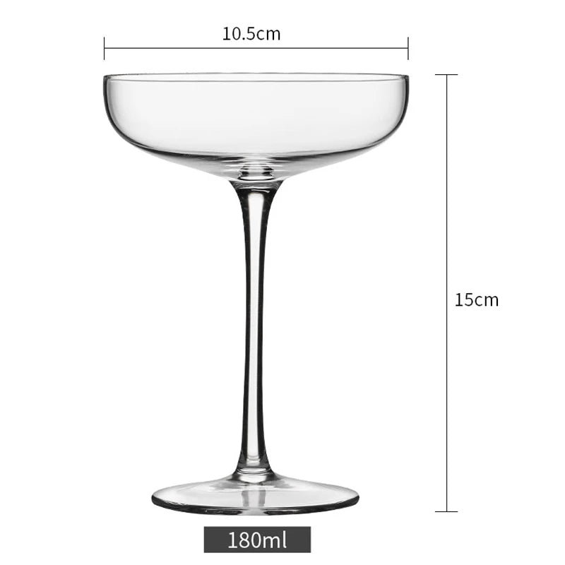 Crystal Coupe Cocktail Glasses (Set of 4, 180ml)