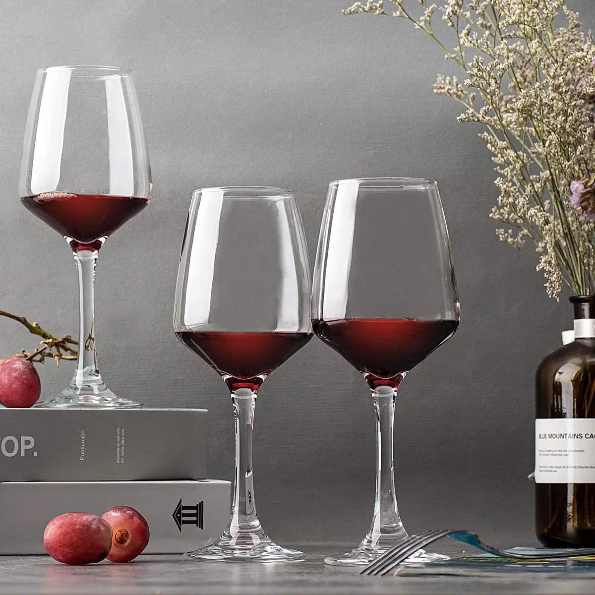 Long Stem Wine Glasses (Set of 4, 400ml)