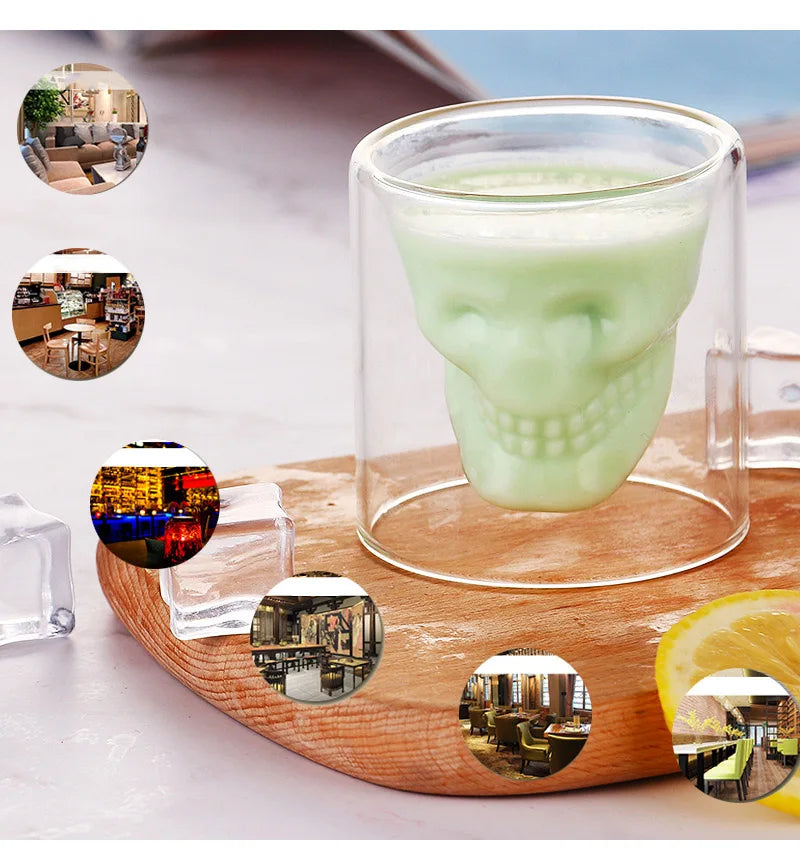 Double-Layered Skull Head Glass (1 piece)