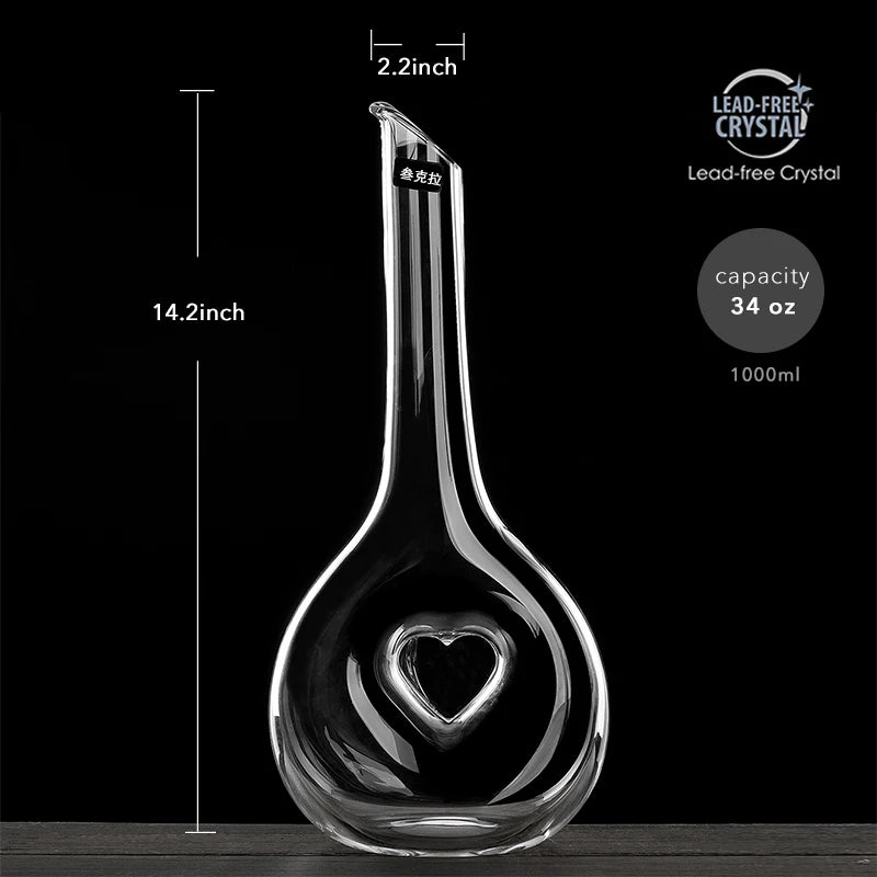 Heart-shaped Crystal Wine Decanter