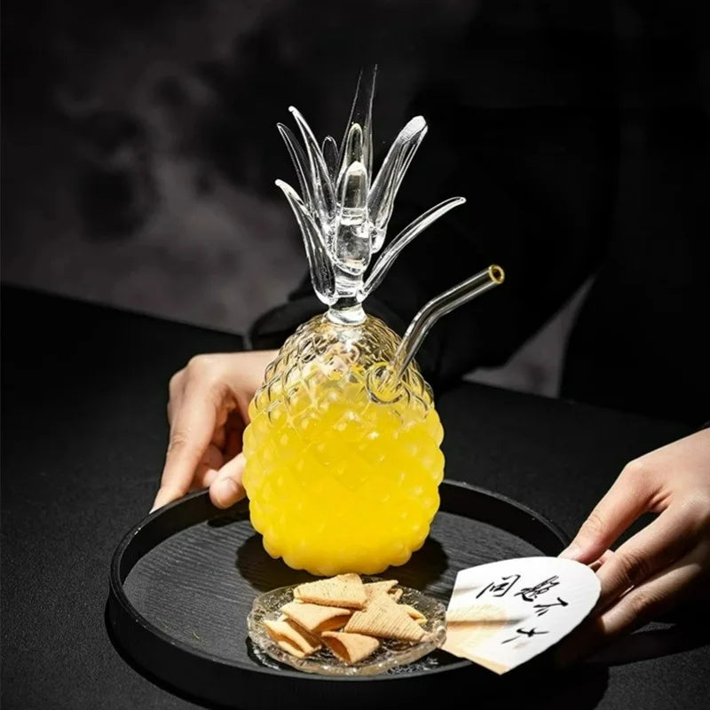 Pineapple Cocktail Glass with straw (1 pce)
