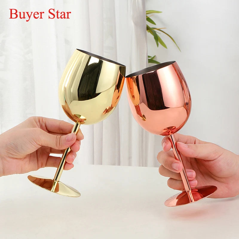 Stainless Steel Wine Glass (Set of 2, 350ml)