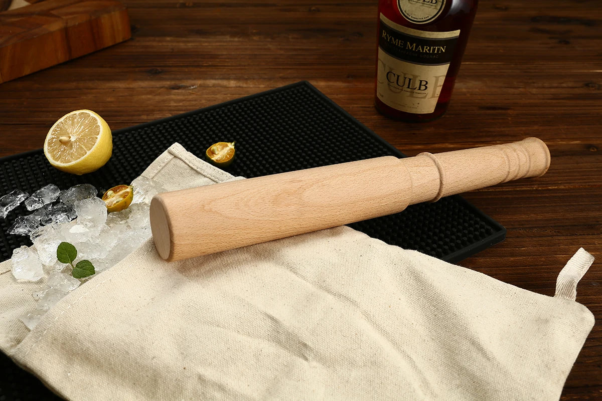 BIG-SHOT 13.75" Hard Maple Muddler Mallet & Lewis Ice Bag Kit