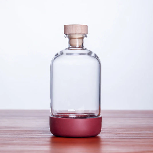 Bubble Glass Bottle Red 450ml (1 piece)