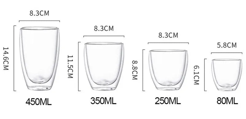 Heat Resistant Double Wall Glass (Set of 4)