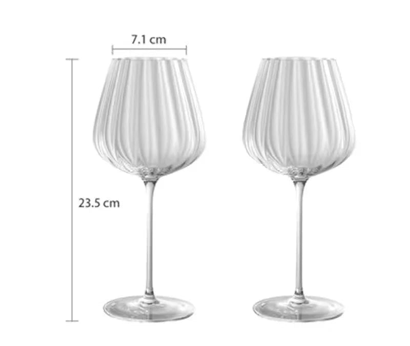 Nordic Ripple Crystal Wine Glass (Set of 2, 590ml)