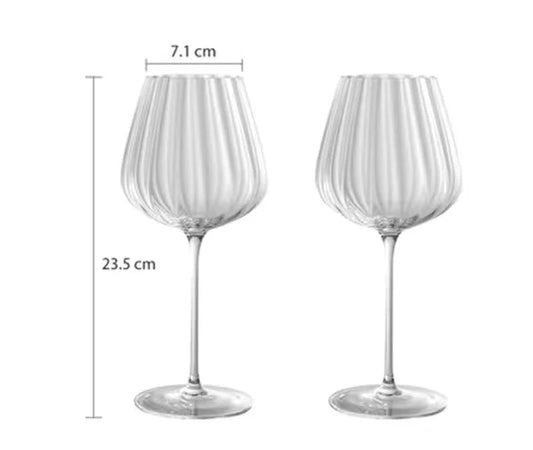 Nordic Ripple Crystal Wine Glass (Set of 2, 590ml)