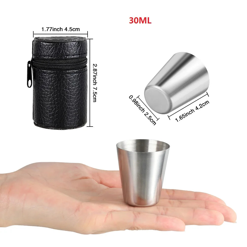 Travel Stainless Steel Mini Cups (6 Pieces)