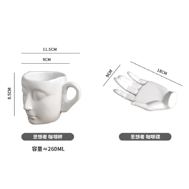 Creative Ceramic Cups and Saucers (1 piece, 260ml)