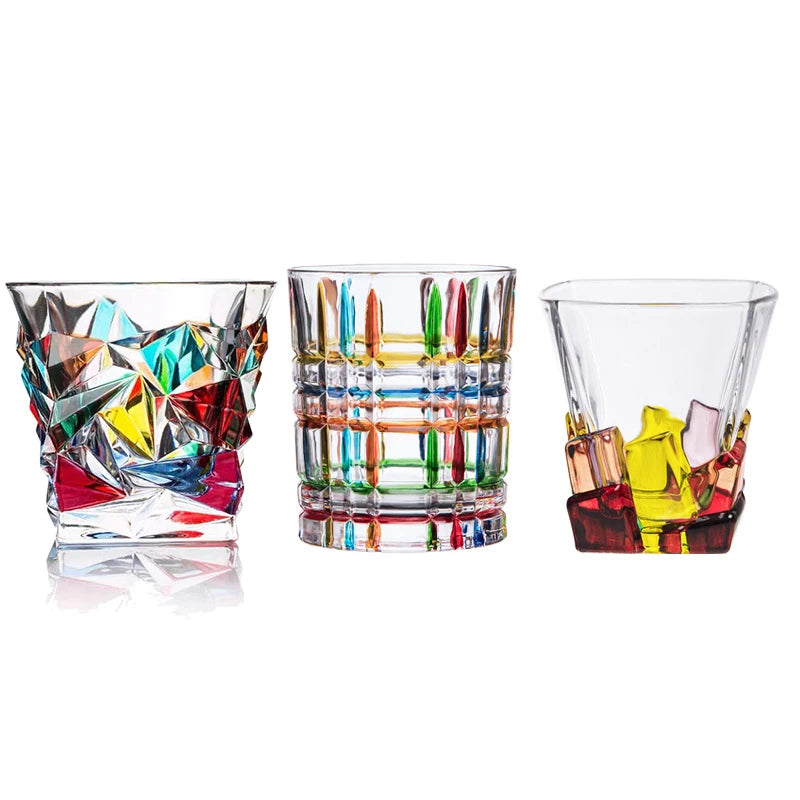 Colourful Painted Whiskey Glasses (1 piece/350ml)