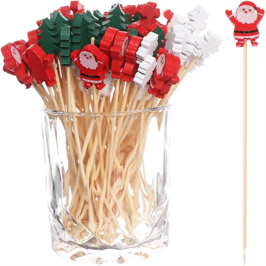 Christmas Disposable Bamboo Sticks (50/100 pieces)