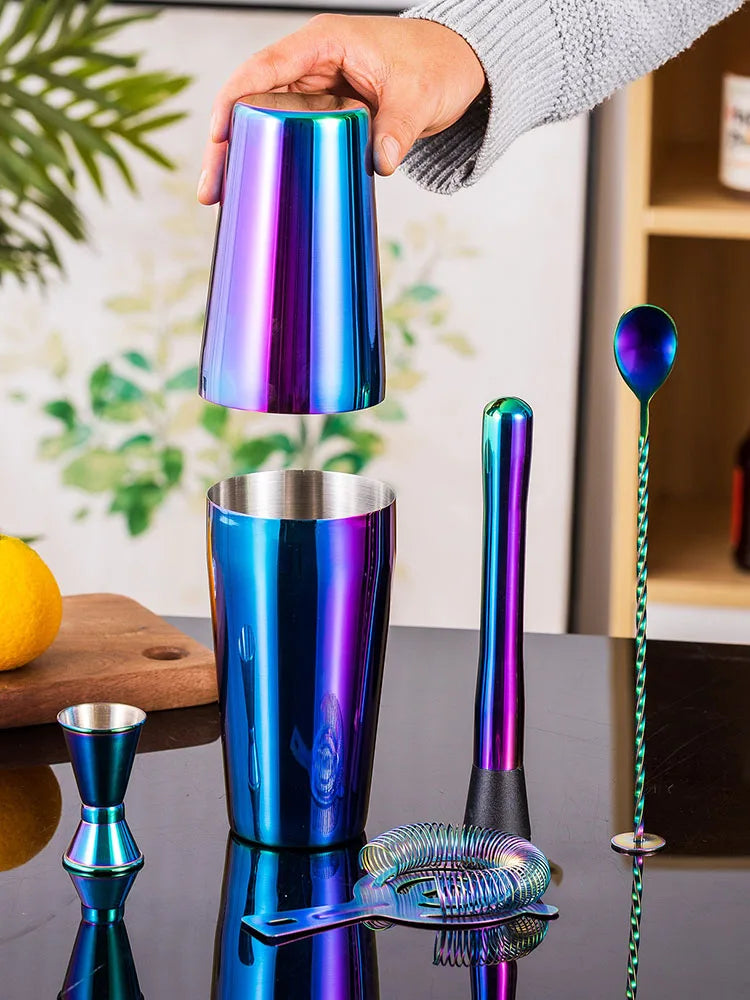 Rainbow Cocktail Boston Shaker Set (5 Pieces)