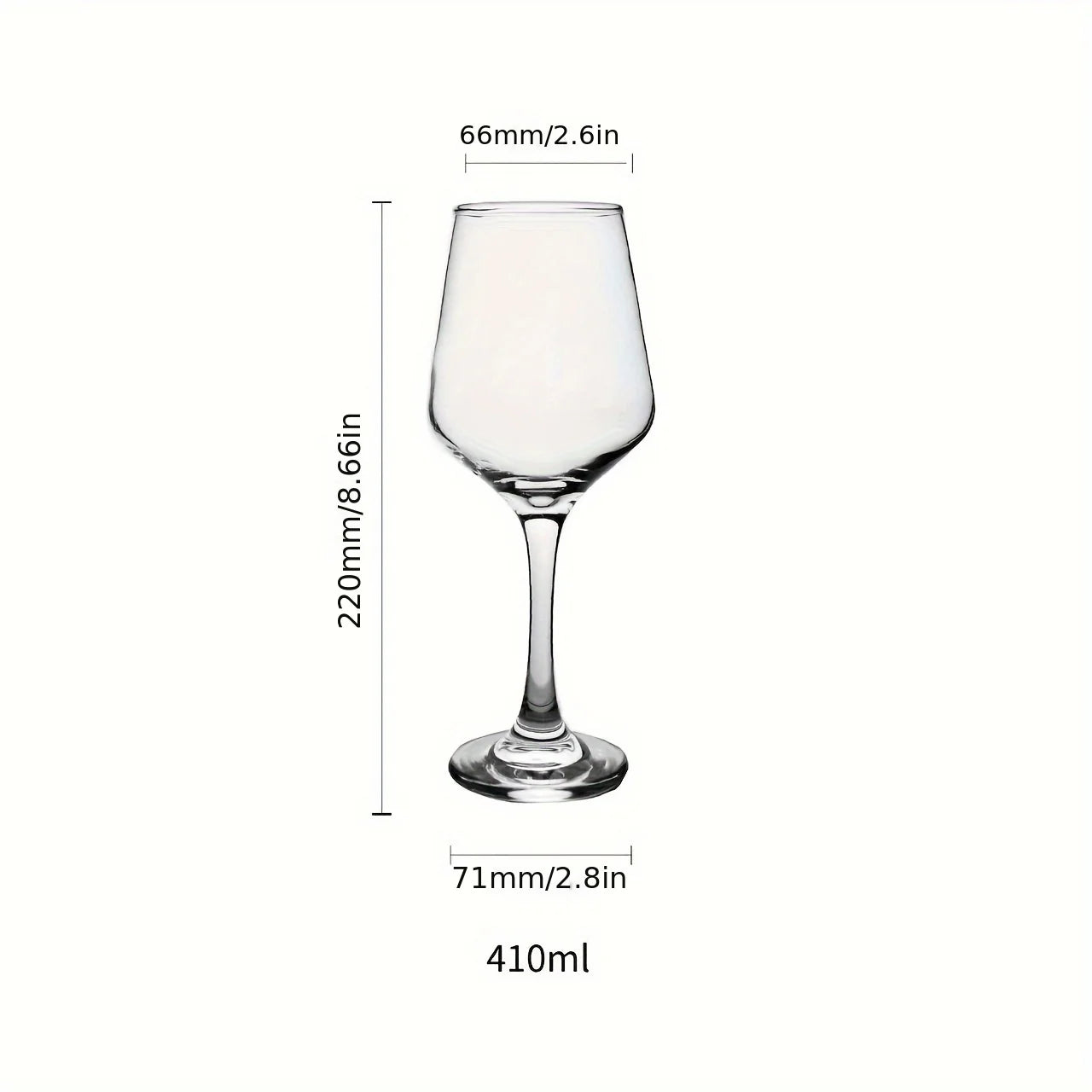 Long Stem Wine Glasses (Set of 4, 400ml)