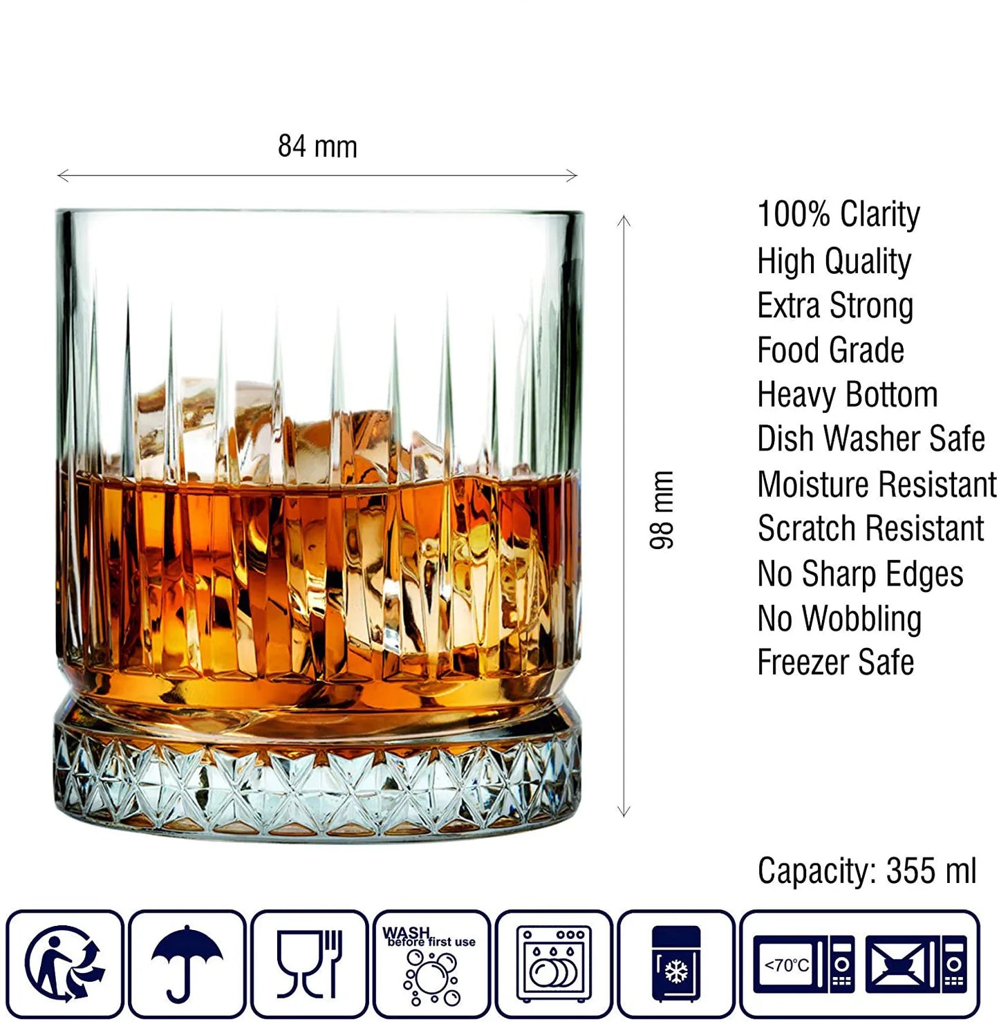 Elysia Whiskey Glass (Set of 4, 355ml)