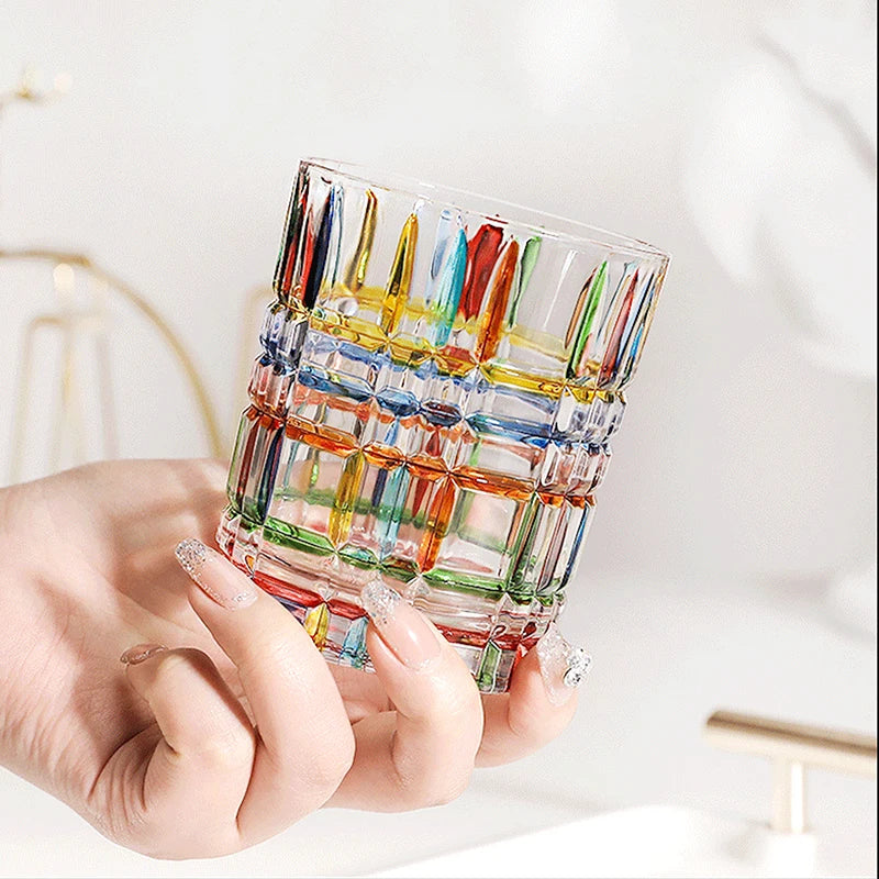 Colourful Painted Whiskey Glasses (1 piece/350ml)