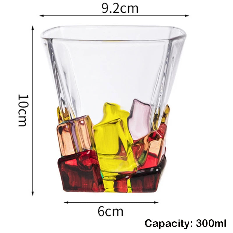 Colourful Painted Whiskey Glasses (1 piece/350ml)