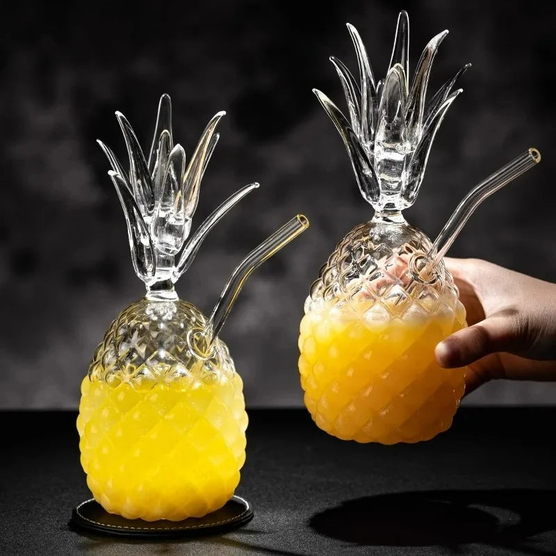 Pineapple Cocktail Glass with straw (1 pce)
