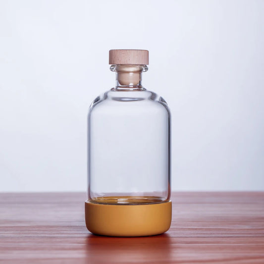 Bubble Glass Bottle Yellow 450ml (1 piece)