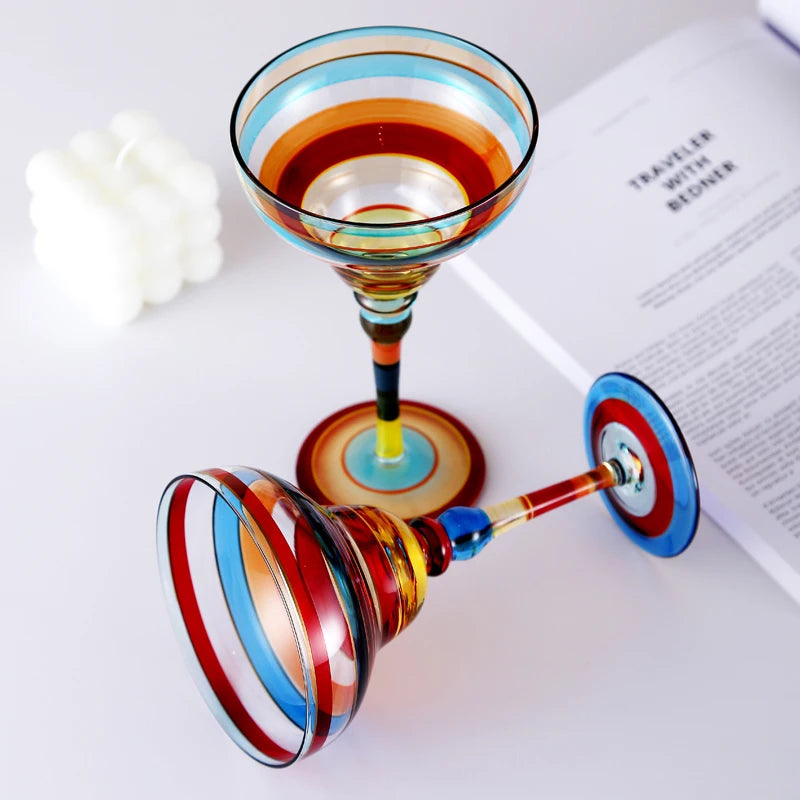 Handmade Colourful Margarita Glass