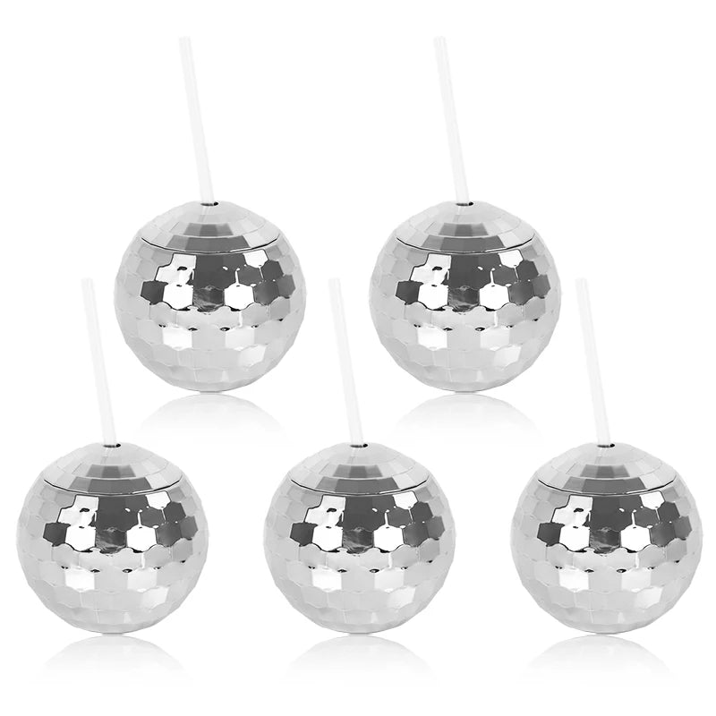 Disco Ball Cup with Straw (Set of 5)